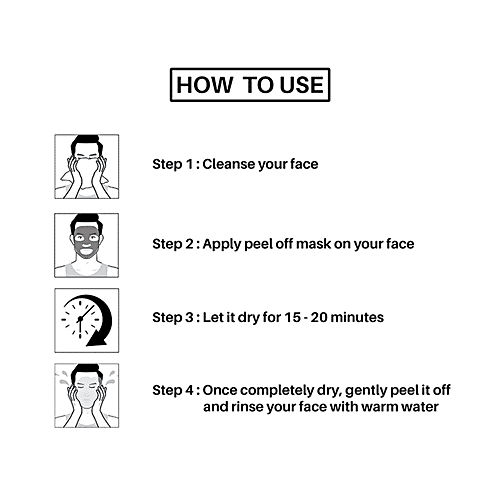 Khadi Men Activated Charcoal Peel Off Mask - With Green Tea & Orange Peel Extract, Removes Dead Skin Cells, 100 g  