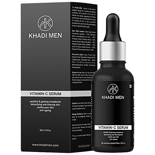 Buy Khadi Men Vitamin C Face Serum With Hyaluronic Acid, For Glowing