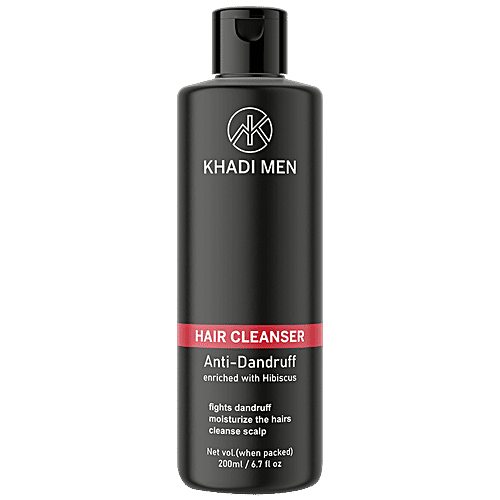 Khadi Men Anti-Dandruff Hair Cleanser - Enriched With Hibiscus, Cleanse Scalp, Fights Dandruff, 200 ml