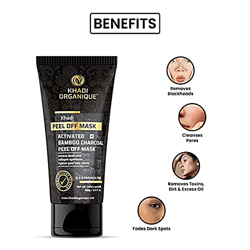 Khadi Organique Activated Charcoal Peel Off Mask Remove Dead Skin