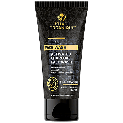 Buy Khadi Organique Activated Charcoal Face Wash Promote Collagen Production, Minimize Fine
