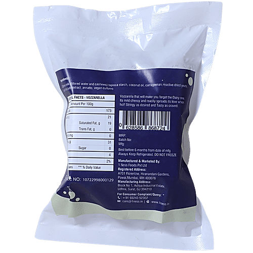 1 Ness Plant Based Mozzarella Cheese Vozzarella, 200 g