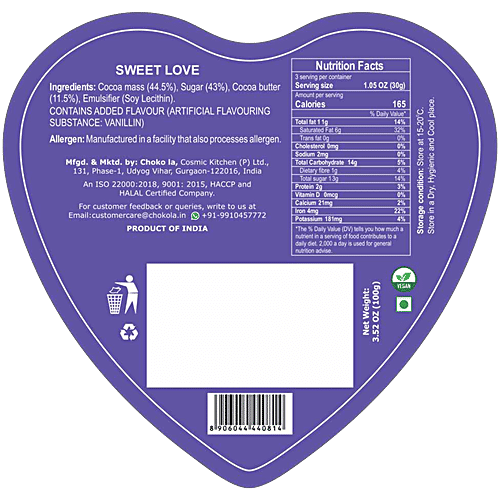 Choko La Sweet Love Deeply Divine Chocolates, 100 g  