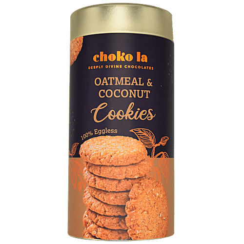 Buy Chokola Oatmeal & Coconut Cookies 100 Eggless, Rich, Crispy