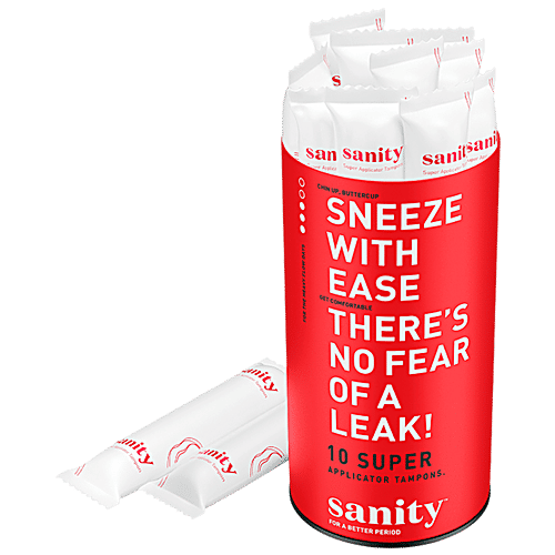 Buy Sanity Super Applicator Tampons Safe, Comfortable, Leak Proof