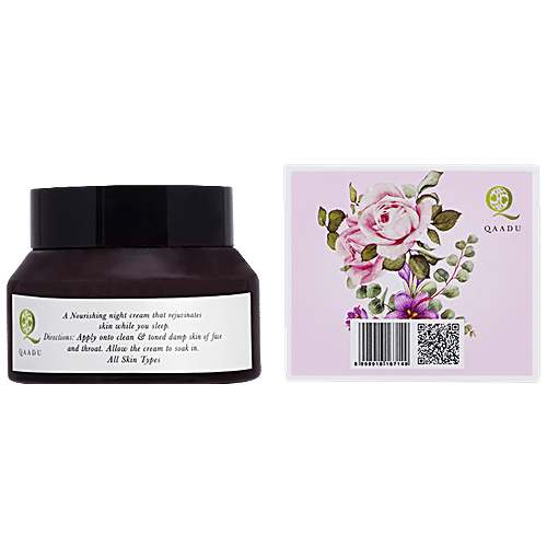 Qaadu Rose & Saffron Face Cream - Improves Skin's Elasticity, Texture, Complexion, 50 g  