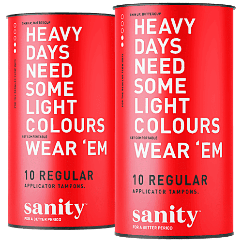 Buy Sanity Regular Applicator Tampons Safe, Comfortable, Leak Proof Online at Best Price of Rs