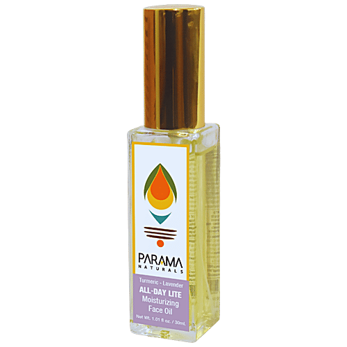 Parama Naturals All-Day Lite Moisturizing Face Oil - Turmeric-Lavender, Non-greasy, For Even Skin Tone, 30 ml