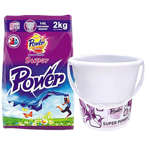 Buy Super Power Detergent Powder & Bucket Combo Removes Stains & Dirt