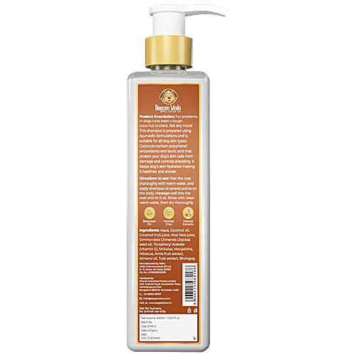 Dogsee Veda - Shed Control Shampoo, Coconut Oil, Make Fur Shinner & Healthier, No Tears, 400 ml  