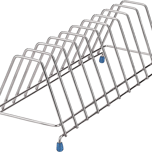 Tiara Leo Stainless Steel Thali Rack, Dish Rack, Plate Stand, Dish Stand, Lid Holder Utensil Rack For Kitchen - 10 Section, 1 pc  