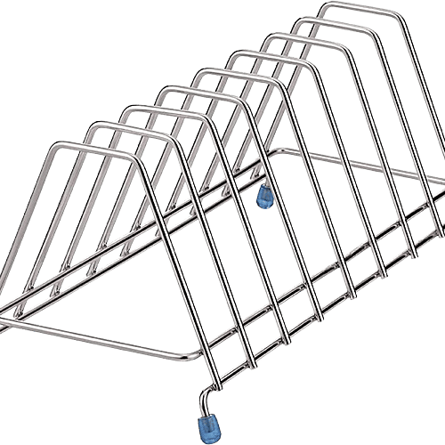 Tiara Leo Stainless Steel Thali Rack, Dish Rack, Plate Stand, Dish Stand, Lid Holder Utensil Rack For Kitchen - 8 Sections, 1 pc  