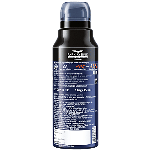 Park Avenue Sportz Force Deodorant - Citrus Kick, Odor Netraliser Effect, 150 ml  