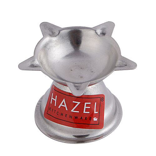 Hazel Stainless Steel Diya Panchvati - Silver, Beautiful & Durable, For Decoration, 1 pc