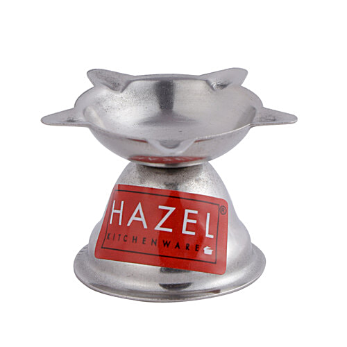 Hazel Stainless Steel Diya Panchvati - Silver, Beautiful & Durable, For Decoration, 1 pc