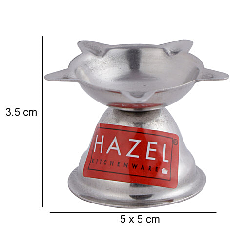 Hazel Stainless Steel Diya Panchvati - Silver, Beautiful & Durable, For Decoration, 1 pc