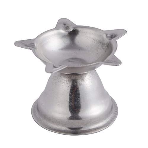 Hazel Stainless Steel Diya Panchvati - Silver, Beautiful & Durable, For Decoration, 1 pc