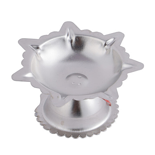 Hazel Stainless Steel Diya Deluxe - Beautiful & Durable, Religious, 1 pc  