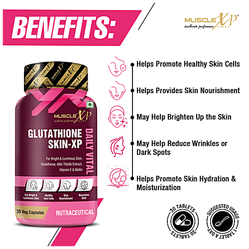 Buy MuscleXP Glutathione SkinXP Daily Vital Capsule Provides