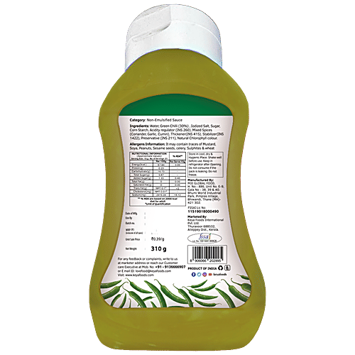 Buy Keya Green Chilli Sauce For Preparing Soup, Sandwiches, Paneer