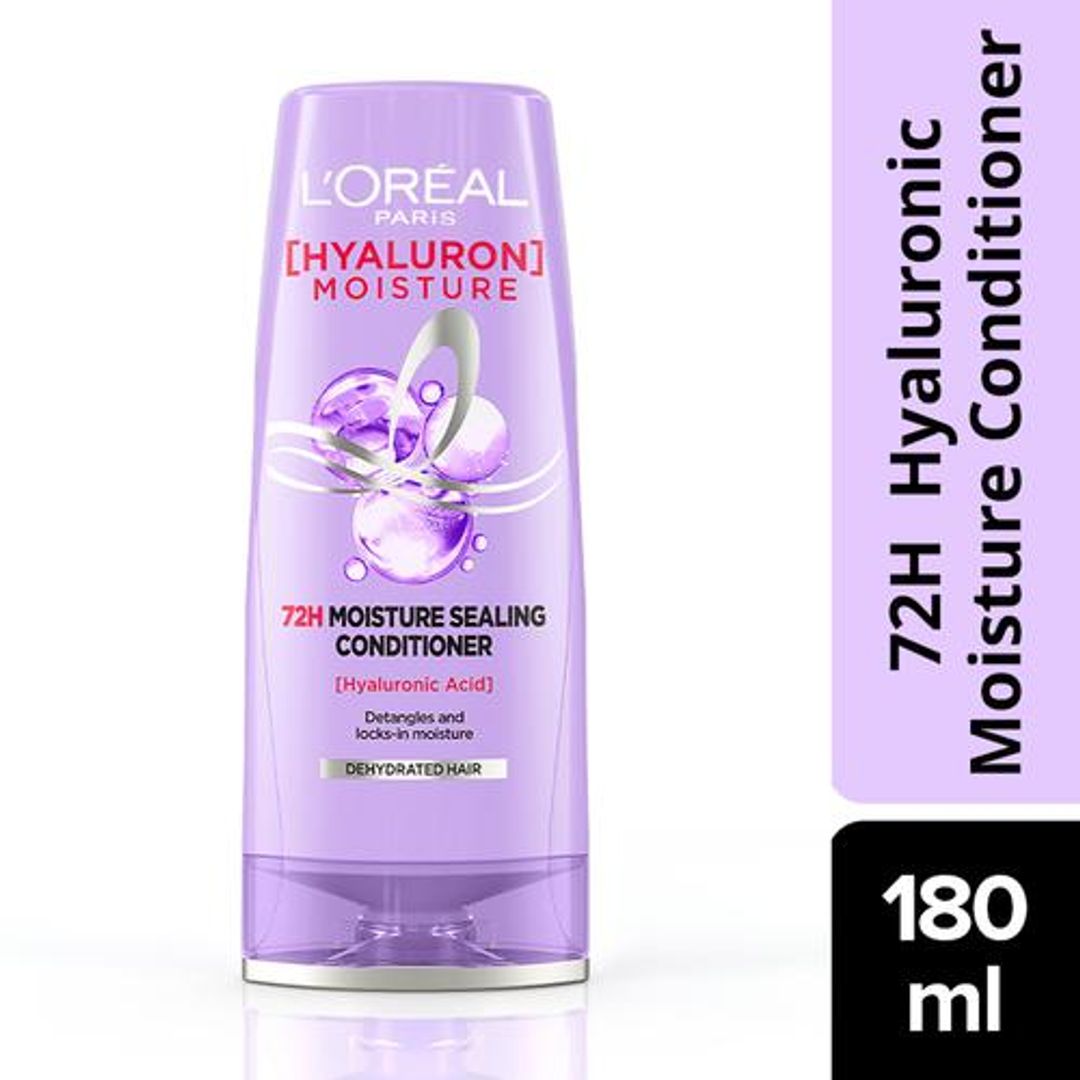 Loreal Paris Hyaluron Moisture 72H Moisture Sealing Conditioner | With Hyaluronic Acid | For Dry & Dehydrated Hair | Adds Shine & Bounce, 180 ml 