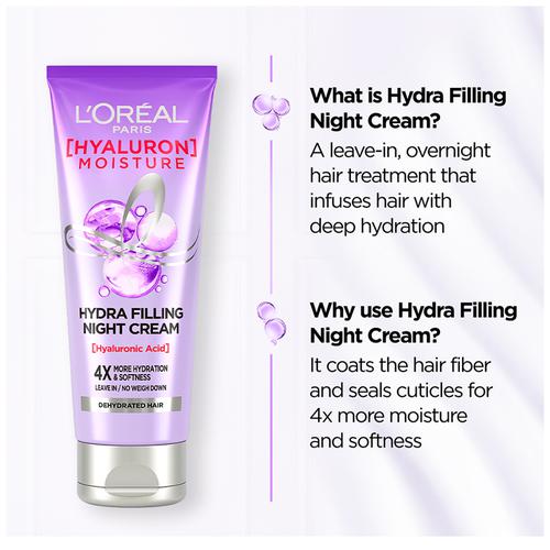 Buy Loreal Paris Hyaluron Moisture 72H Hydra Filling Night Cream - Leave In Hair  Cream, For Dehydrated Hair Online at Best Price of Rs 424 - bigbasket