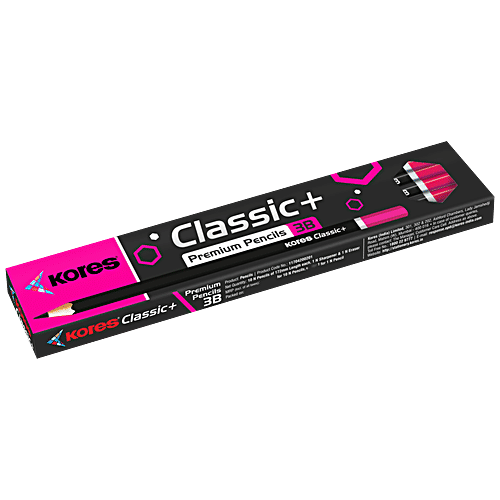 Buy Kores Classic Plus Premium 3B Pencils With Eraser & Sharpener For