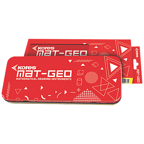 Kores Mat Geo Geometry Box For School & College Use, 1 pc Tin