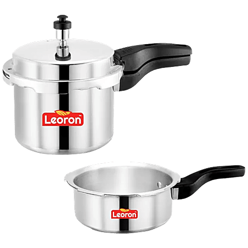 Buy Leoron by Srushti Gold Common Lid Aluminium Pressure Cooker - Cooks ...
