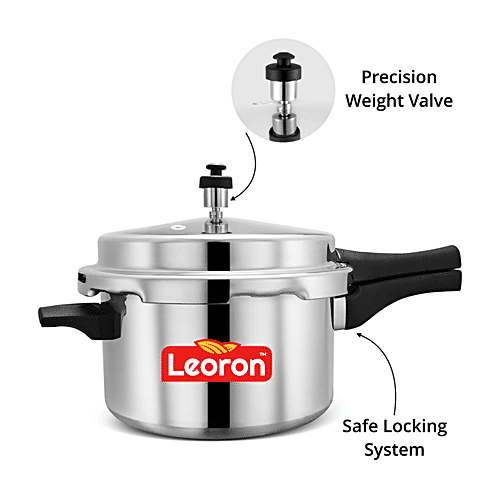 Buy Leoron by Srushti Gold Aluminium Common Lid Pressure Cooker Combo ...