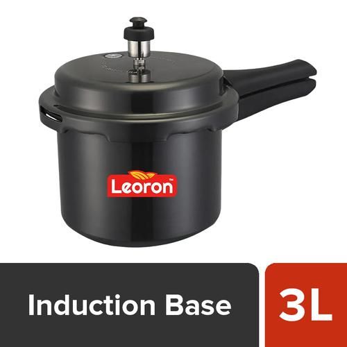 Buy Leoron by Srushti Gold Hard Anodised Outer Lid Pressure Cooker ...