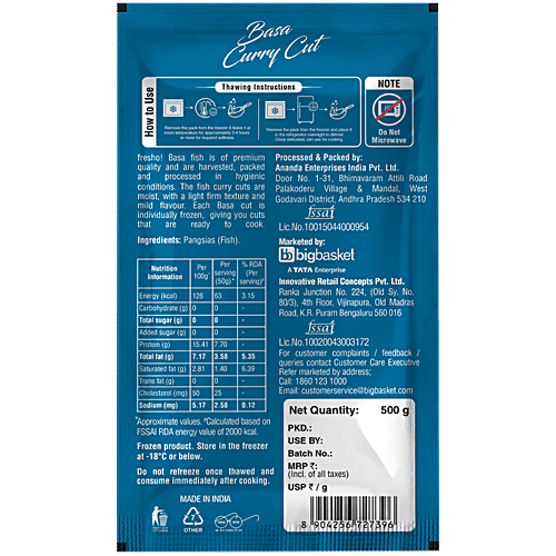 fresho! Basa Curry Cut, 500 g