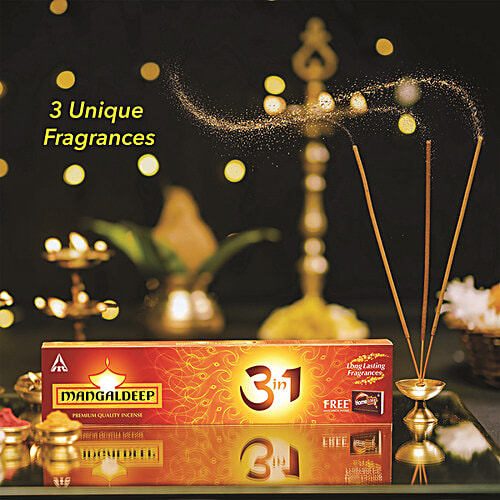 Buy Mangaldeep 3 In 1 Agarbatti Premium Quality Incense, Long Lasting