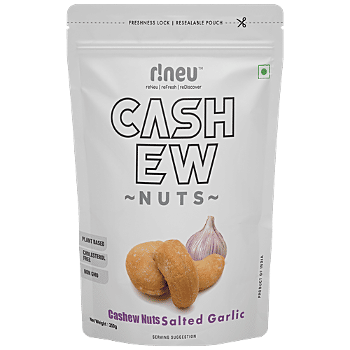 Buy r!neu Cashew Nuts Salted, Garlic, Premium, Protein Rich Online at