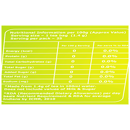 r!neu Green Tea - Honey & Lemon, Antioxidant Rich, 1.4 g (25 Bags x 1.4 g Each) 