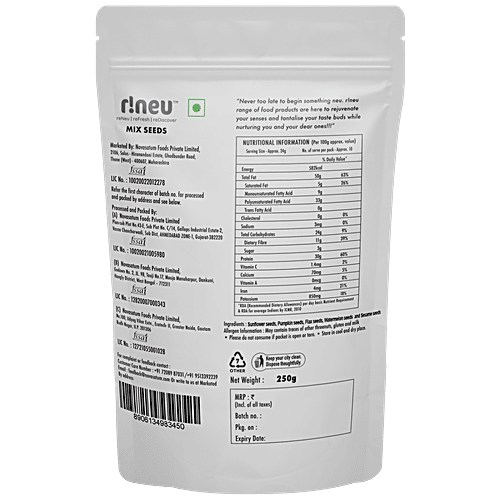 Buy r!neu Mix Seeds Plain, Premium, Rich In Omega 3Fatty Acids