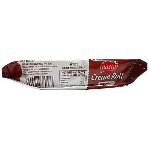 Nasta Chocolate Cream Roll - Veg, Smooth, Rich, Creamy & Crunchy, 55 g  