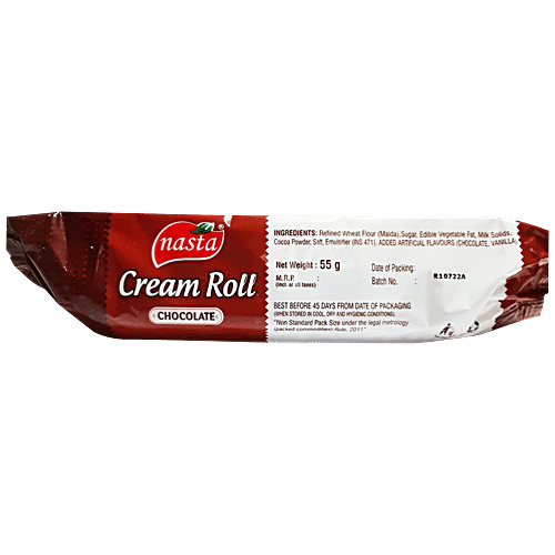 Nasta Chocolate Cream Roll - Veg, Smooth, Rich, Creamy & Crunchy, 55 g  