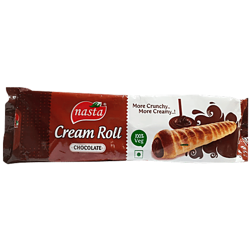 Nasta Chocolate Cream Roll - Veg, Smooth, Rich, Creamy & Crunchy, 55 g  