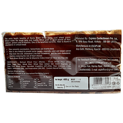 Buy Nasta Brown Bread Soft, Healthy, Rich In Protein, Vitamins, Fibre