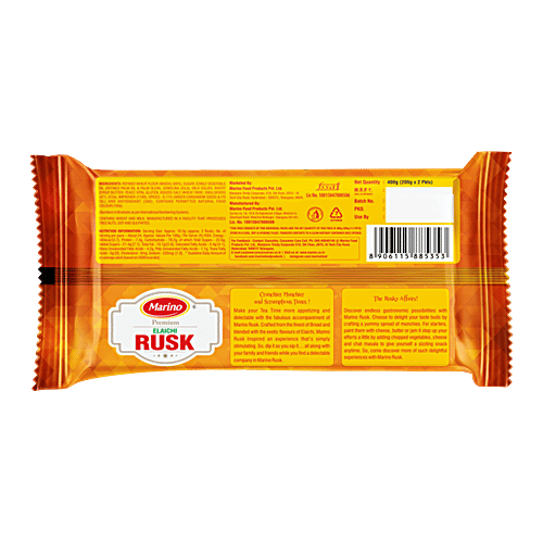 Marino Premium Elaichi Rusk, 400 g Healthy, Crunchy, No Trans Fat, Cholesterol Free, Tea Time Snack