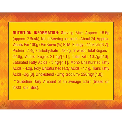 Marino Premium Elaichi Rusk, 400 g Healthy, Crunchy, No Trans Fat, Cholesterol Free, Tea Time Snack