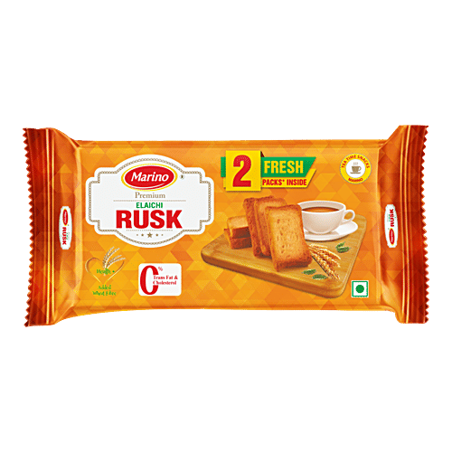 Marino Premium Elaichi Rusk, 400 g Healthy, Crunchy, No Trans Fat, Cholesterol Free, Tea Time Snack