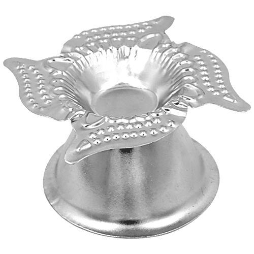 Shubhkart Nitya Steel Swastik Diya No-12 - Pooja Essential, Durable, 1 pc  