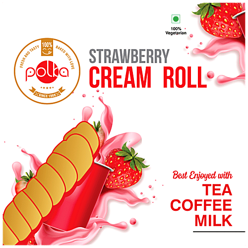 Buy POLKA Strawberry Cream Roll Soft & Creamy Filling, 100