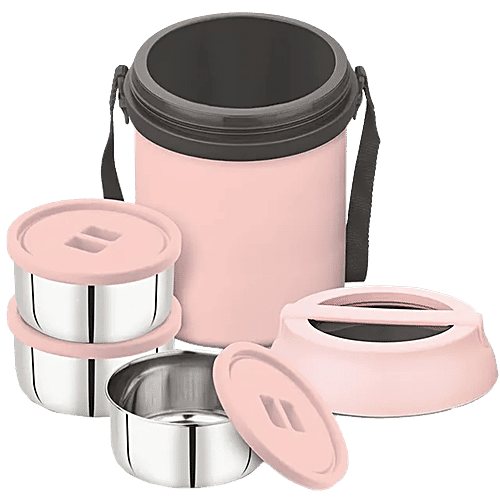 Buy Asian Wonder Meal Executive Lunch Box Stainless Steel Senior Plastic Lid Pastel Pink Highly Durable Online At Best Price Of Rs 349 Bigbasket