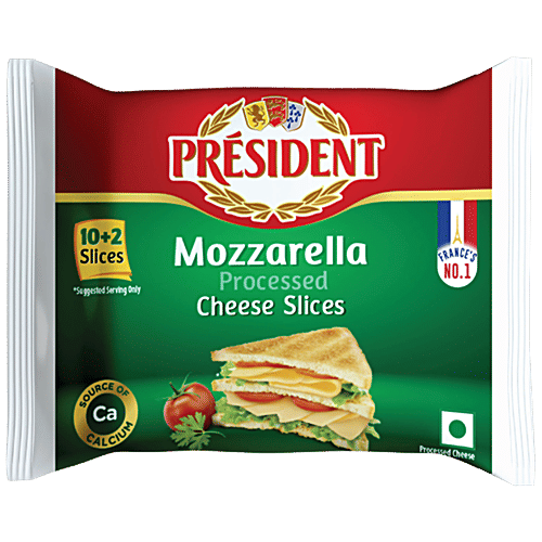 Buy PRESIDENT Mozzarella Cheese Slice Processed, Premium Online at
