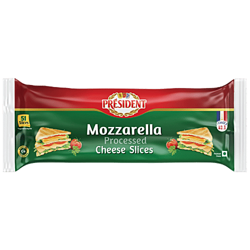 Buy PRESIDENT Mozzarella Cheese Slice Processed, Premium Online at