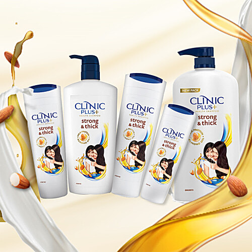 Clinic Plus Strong & Thick Health Shampoo With Milk Protein & Almond Oil, 1 L  For Hair Strengthening & Volume