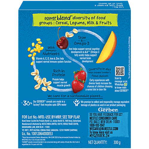 Gerber Cereals - Mango & Berry, 300 g Bag-In-Box 